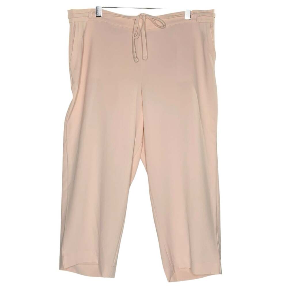 Talbots Peach Pink Cropped Trouser Pants 3X Petite NEW Elastic Back
